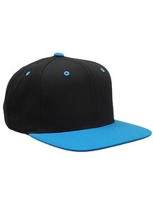 Yupoong Snapback Cap Schwarz / Neonblau Baseball-Cap