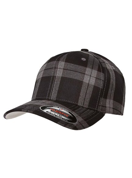 Flexfit Tartan Modell 6197 Baseball Caps in Black-Grey - Baseball Cap