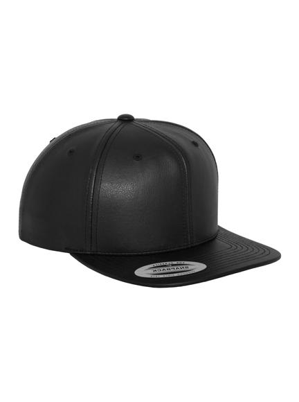 Kerel Gelijk heroïne Yupoong Special Leder Modell 6089FL Snapback Caps in Black - Snapback Cap