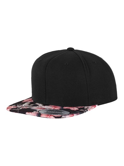 Snapback Yupoong - Caps Floral 6089F Cap in Modell Snapback Black-Red Special
