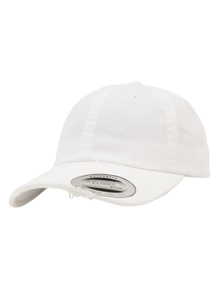 Yupoong Low Profile Cotton Caps - 6245DC Baseball White Twill Modell Cap Destroyed in Baseball