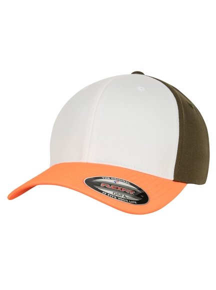 Flexfit 3-Tone Modell - Neonorange-Olive Baseball 6277TT Baseball in Cap Caps
